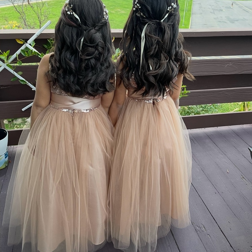Sparkling Pink Tulle Dress with Satin Bow - Picture 8 of 9